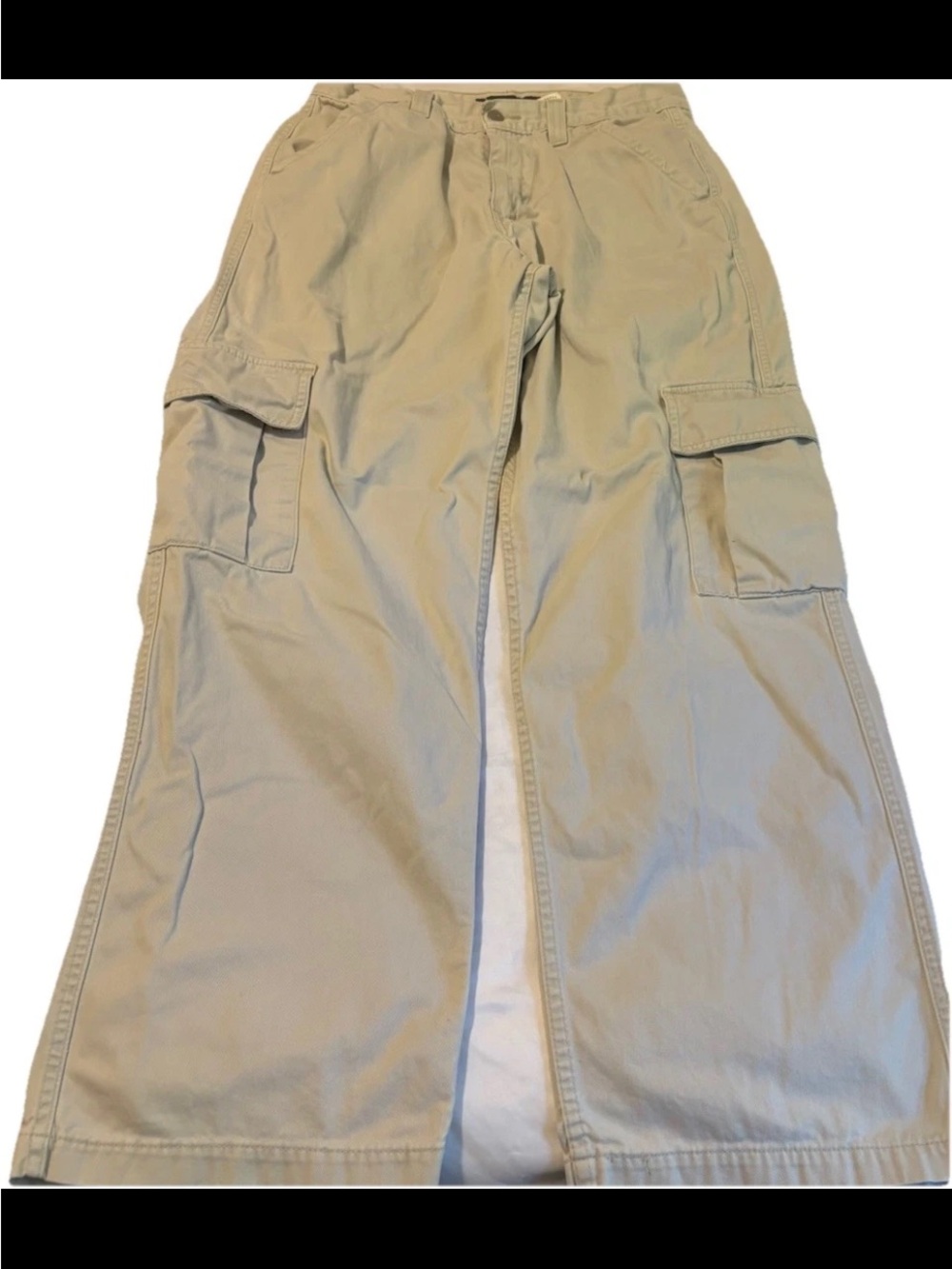 Vintage Levi's Silvertab Men's Cargo khaki Pants Beige 1990s Vibe